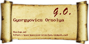 Gyorgyovics Orsolya névjegykártya